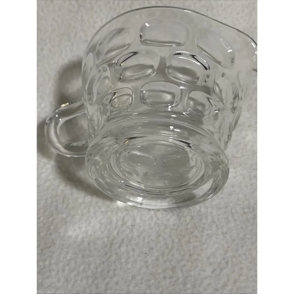 Vintage Clear Glass Thumbprint Pattern Creamer